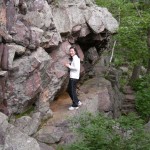 Kimiko on one of the rock trails