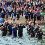 I may be easier to see in this one - I'm behind the guy in the Tyr wetsuit